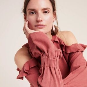 Anthropologie Moon River Hester Open-Shoulder Top NWT M